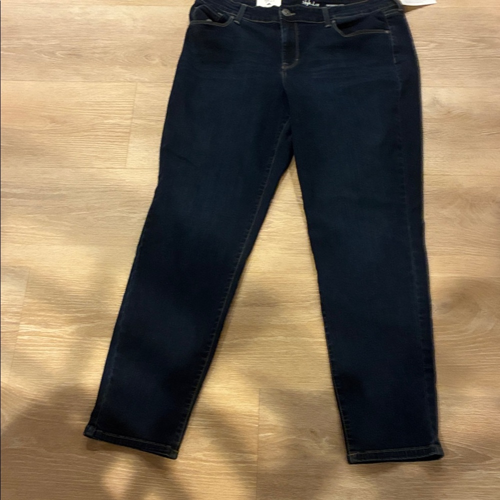 Style & Co. Midrise Dark Blue Women's Flex Skinny Leg Jeans New WTags Sz. 14
